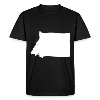 Drapeau de la carte de la Guinée équatoriale - T-shirt Premium bio Homme - noir - Devant - Nico (187cm)