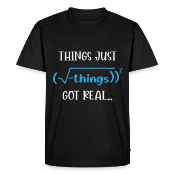Drôle de citation mathématique Professeur de mathématiques Dictons de mathématiques - T-shirt Premium bio Homme - noir - Devant - Nico (187cm)