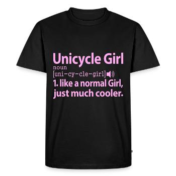 Unicycle Girl Circus Acrobat Clown Drôle Definitio - T-shirt Premium bio Homme - noir - Devant - Nico (187cm)