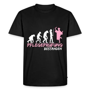 Pflegerin Ausbildung Pflegeprüfung bestanden - Männer Premium Bio T-Shirt - Schwarz - Vorne - Nico (187cm)