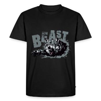 Loup bête - T-shirt Premium bio Homme - noir - Devant - Nico (187cm)