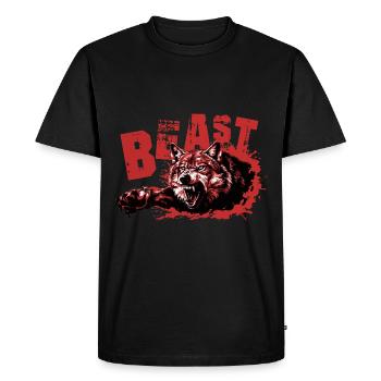 Loup bête - T-shirt Premium bio Homme - noir - Devant - Nico (187cm)