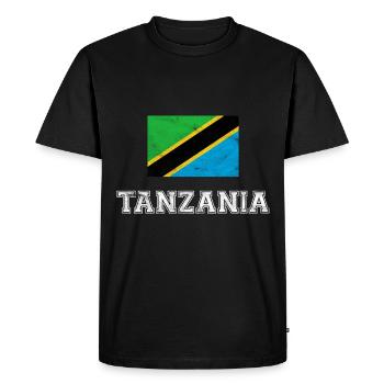 Tanzania Flag, Gift - Men's Premium Organic T-Shirt - black - Front - Nico (187cm)