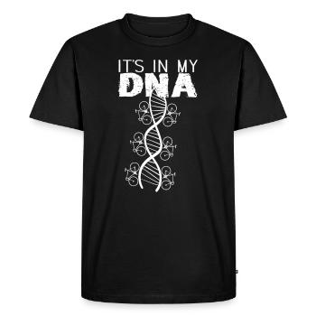 Bicycle riding gift DNA - Men's Premium Organic T-Shirt - black - Front - Nico (187cm)