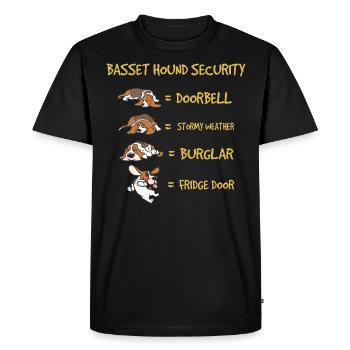 Basset Hound Safety Funny Dog Pet Propriétaire - T-shirt Premium bio Homme - noir - Devant - Nico (187cm)