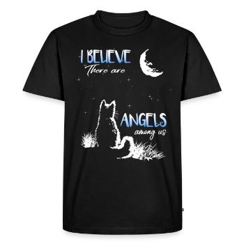 Chat ange animal de compagnie miau - T-shirt Premium bio Homme - noir - Devant - Nico (187cm)