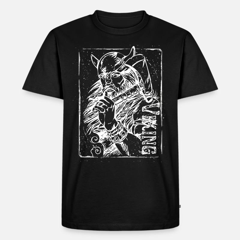 Wikinger - Männer Premium Bio T-Shirt - Schwarz
