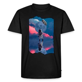 Astronaute de l’espace Ours d’eau Tardigrade - T-shirt Premium bio Homme - noir - Devant - Nico (187cm)