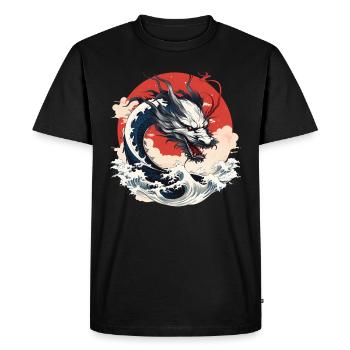 Dragon Japonais - T-shirt Premium bio Homme - noir - Devant - Nico (187cm)
