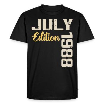 Juillet 1988 Chemise D’anniversaire Juillet 1988 - T-shirt Premium bio Homme - noir - Devant - Nico (187cm)