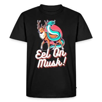 Drôle de jeu de mots - Eal On Musk - T-shirt Premium bio Homme - noir - Devant - Nico (187cm)
