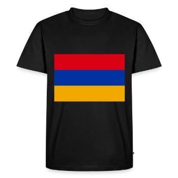 Armenia flag Coat of arms - Men's Premium Organic T-Shirt - black - Front - Nico (187cm)