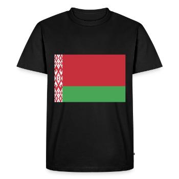 Belarus flag coat of arms - Men's Premium Organic T-Shirt - black - Front - Nico (187cm)