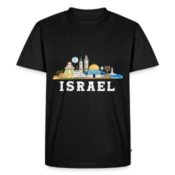 Israel - Men's Premium Organic T-Shirt - black - Front - Nico (187cm)
