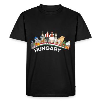 Hongrie - T-shirt Premium bio Homme - noir - Devant - Nico (187cm)