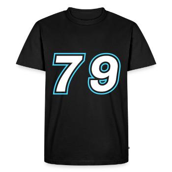 79 Nombre symbole - T-shirt Premium bio Homme - noir - Devant - Nico (187cm)