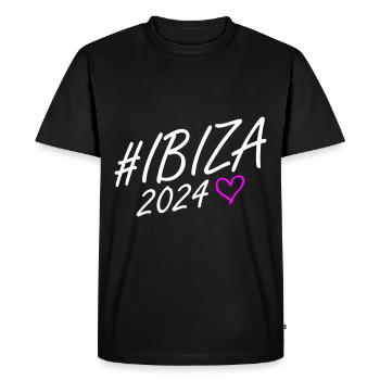 Ibiza 2024 Heart Trip - Men's Premium Organic T-Shirt - black - Front - Nico (187cm)