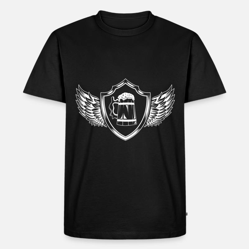 Bier Glas Bierkrug Wappen - Männer Premium Bio T-Shirt - Schwarz