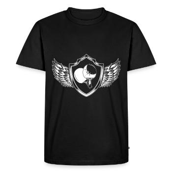 Tennis de table, ping-pong, blason - T-shirt Premium bio Homme - noir - Devant - Nico (187cm)