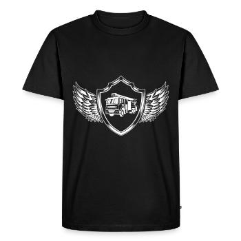 Camion de pompiers Camion de pompier Panneau - T-shirt Premium bio Homme - noir - Devant - Nico (187cm)