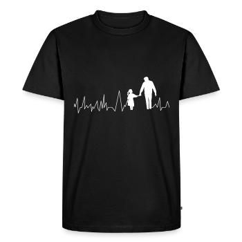 Vater und Tochter - Männer Premium Bio T-Shirt - Schwarz - Vorne - Nico (187cm)