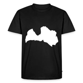 Drapeau de carte Lettonie - T-shirt Premium bio Homme - noir - Devant - Nico (187cm)