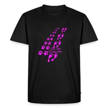 You never walk alone dog - Men's Premium Organic T-Shirt - black - Front - Nico (187cm)