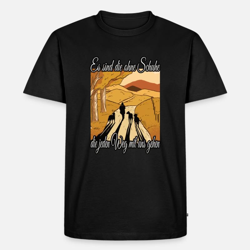 never walk alone dog - Männer Premium Bio T-Shirt - Schwarz