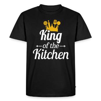 King of the Kitchen Super Hobby Chef Gift - Men's Premium Organic T-Shirt - black - Front - Nico (187cm)