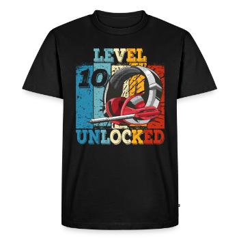 Birthday 10 Official Teens Young Level 10 - Men's Premium Organic T-Shirt - black - Front - Nico (187cm)