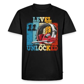 Birthday 11 Official Teens Young Level 11 - Men's Premium Organic T-Shirt - black - Front - Nico (187cm)