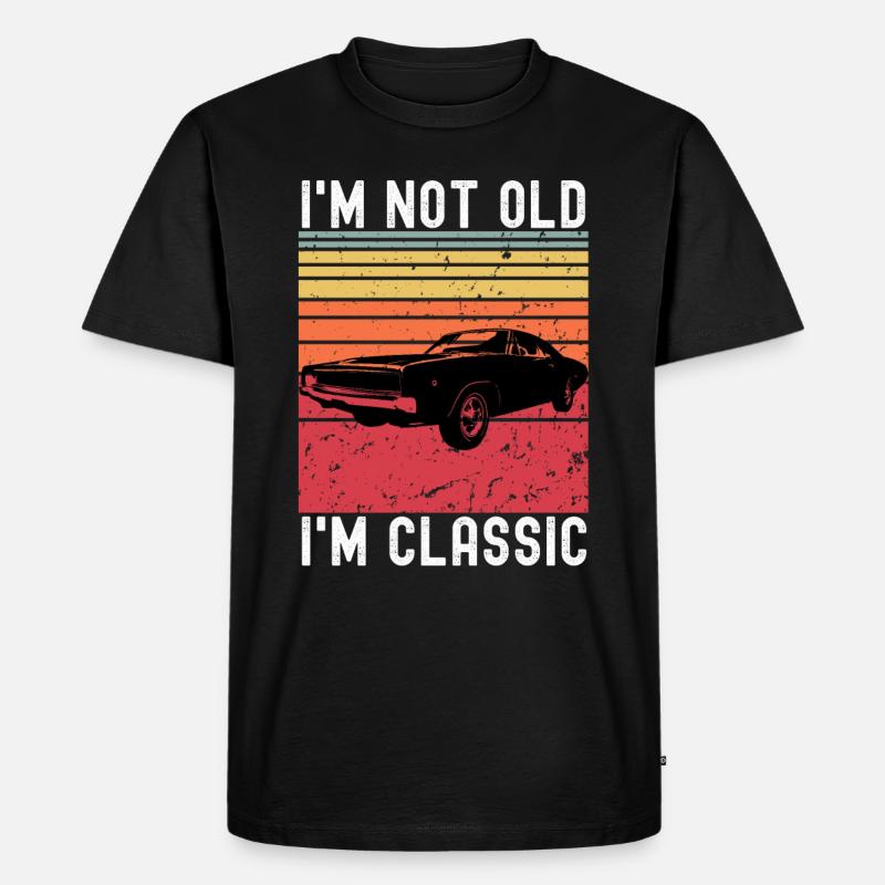 Oldtimer - Männer Premium Bio T-Shirt - Schwarz