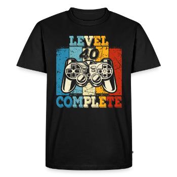 Herren Level 40 Complete De chemise d’anniversaire Gamer - T-shirt Premium bio Homme - noir - Devant - Nico (187cm)