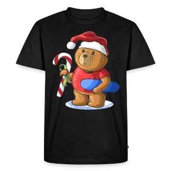 Ours de Noël - T-shirt Premium bio Homme - noir - Devant - Nico (187cm)