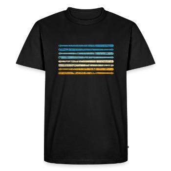 Batteur de musique de percussion rétro - T-shirt Premium bio Homme - noir - Devant - Nico (187cm)