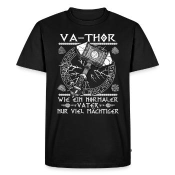 Herren Vathor - Vatertag Vatertagsgeschenk Viking - Männer Premium Bio T-Shirt - Schwarz - Vorne - Nico (187cm)