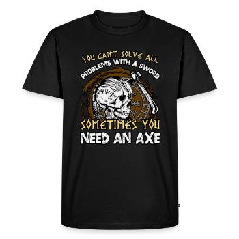 Vous ne pouvez pas résoudre tous les problèmes avec l’épée - T-shirt Premium bio Homme - noir - Devant - Nico (187cm)