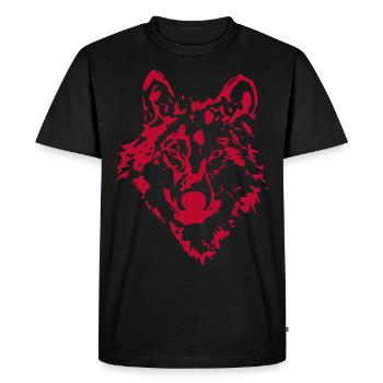 Dessin d’animal loup - T-shirt Premium bio Homme - noir - Devant - Nico (187cm)