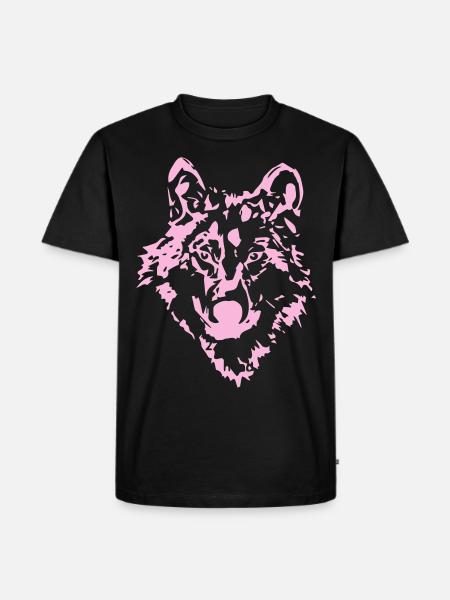 Wolf Tier Waldtier - Männer Premium Bio T-Shirt - Schwarz