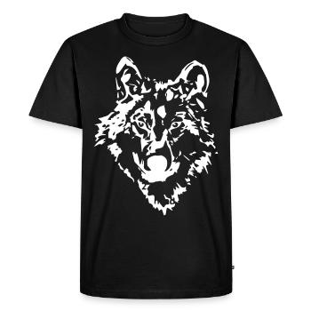 Dessin d’esquisse de loup - T-shirt Premium bio Homme - noir - Devant - Nico (187cm)
