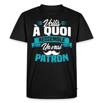 Voilà à quoi ressemble un vrai patron - T-shirt Premium bio Homme - noir - Devant - Nico (187cm)
