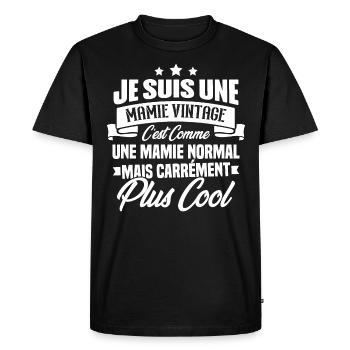 Je suis une mamie vintage - Cadeau grand-mère - T-shirt Premium bio Homme - noir - Devant - Nico (187cm)