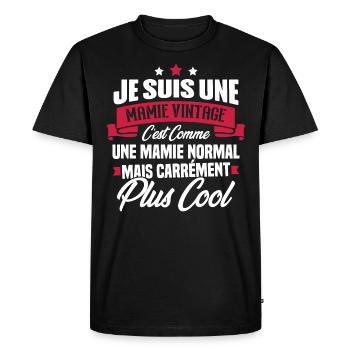 Je suis une mamie vintage - Cadeau grand-mère - T-shirt Premium bio Homme - noir - Devant - Nico (187cm)