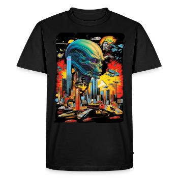 Science fiction - Aliens - Zukunft - Men's Premium Organic T-Shirt - black - Front - Nico (187cm)