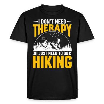 I don't need Therapy I just need to go Hiking - Men's Premium Organic T-Shirt - black - Front - Nico (187cm)