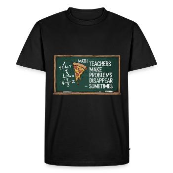 Professeur de mathématiques drôle Conception Pizza et résolution de problèmes - T-shirt Premium bio Homme - noir - Devant - Nico (187cm)
