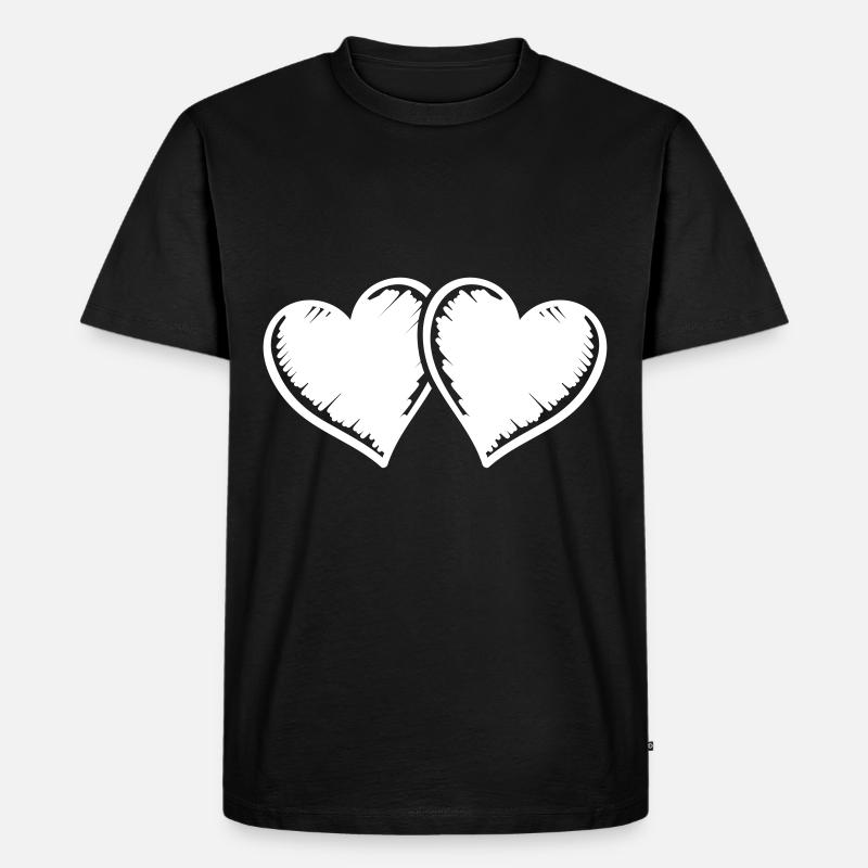 herzen symbol - Männer Premium Bio T-Shirt - Schwarz
