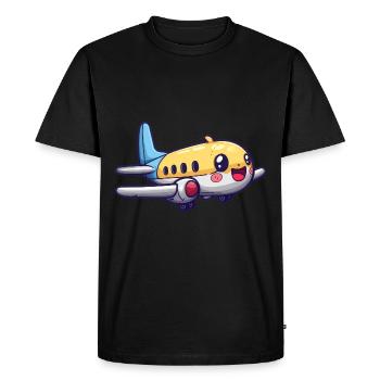 Cute Airplane - Men's Premium Organic T-Shirt - black - Front - Nico (187cm)