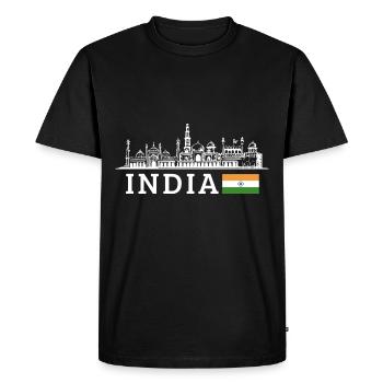 Inde - T-shirt Premium bio Homme - noir - Devant - Nico (187cm)