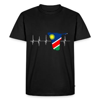 Idée cadeau chemise Namibie Afrique - T-shirt Premium bio Homme - noir - Devant - Nico (187cm)